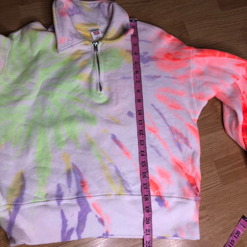 RE/DONE x Hanes 70s Tie-dyed Cotton-Jersey Quarter Zip Sweatshirt - Picture 7 of 8